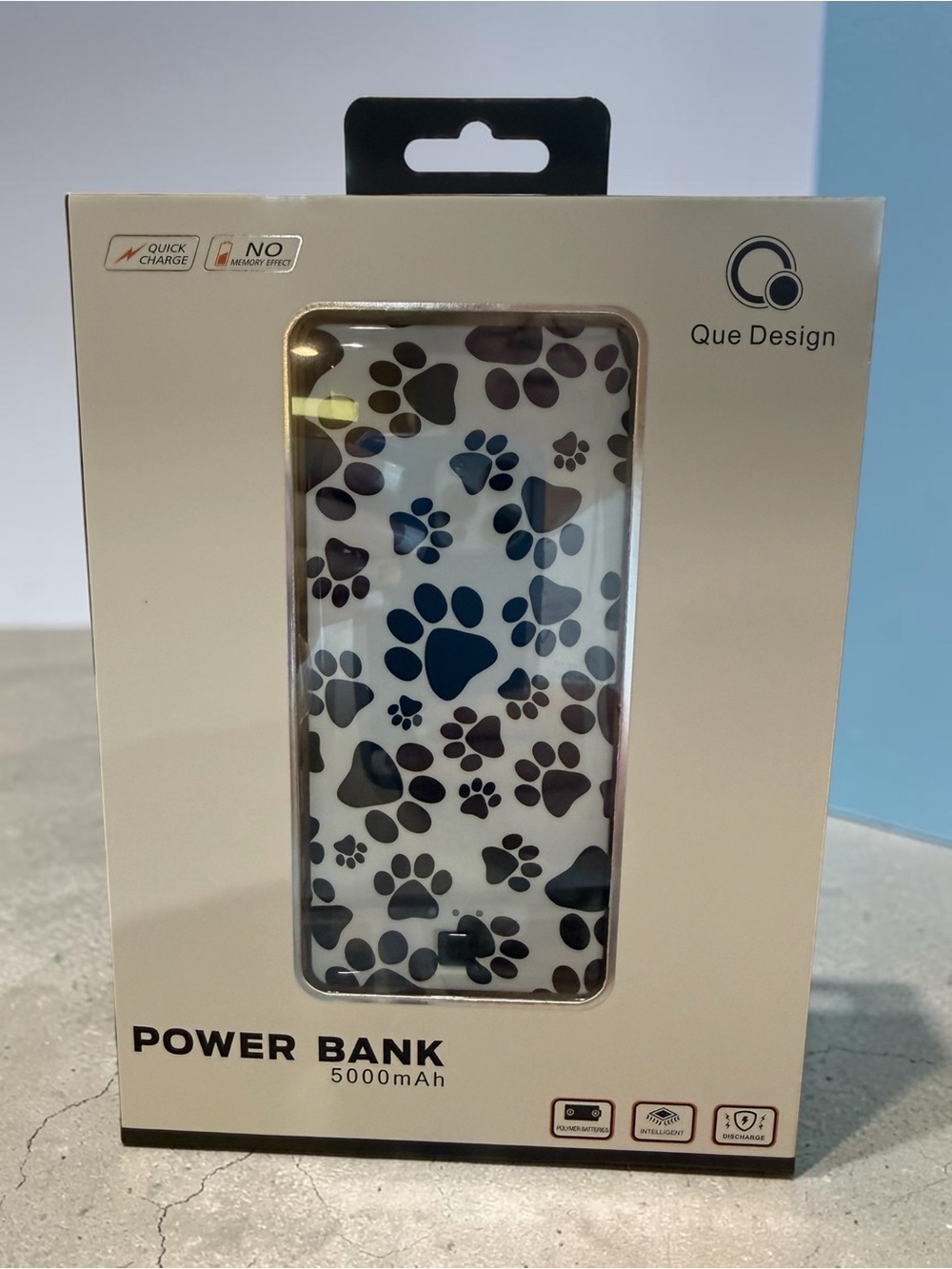 Que Design Paw Print 5000mAh Power Bank - NEW